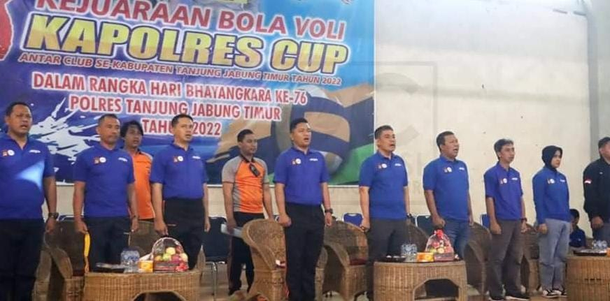 Bupati Tanjabtim Hadiri Pembukaan Kejuaraan Bola Voli Kapolres Cup