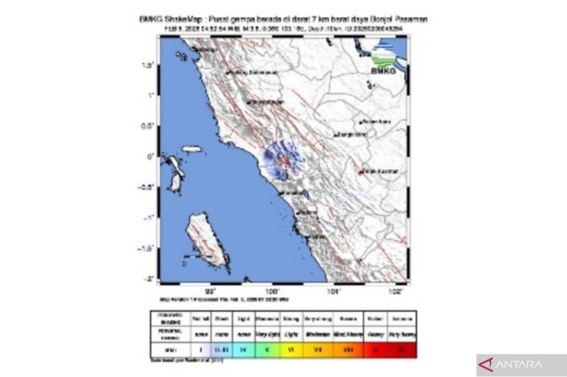 Gempa Bumi Magnitudo 5,0 Guncang Pasaman Barat