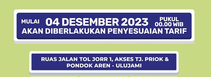  Tarif Tol JORR Akses Tanjung Priok dan Pondok Aren-Ulujami Malam Ini Naik, Berikut Daftar Tarif Terbarunya