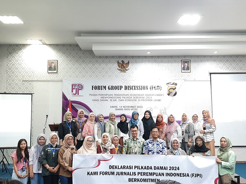 Polda Jambi Bersama FJPI Jambi Gelar FGD, Bahas Peran Perempuan dalam Menjaga Keamanan Pilkada 2024