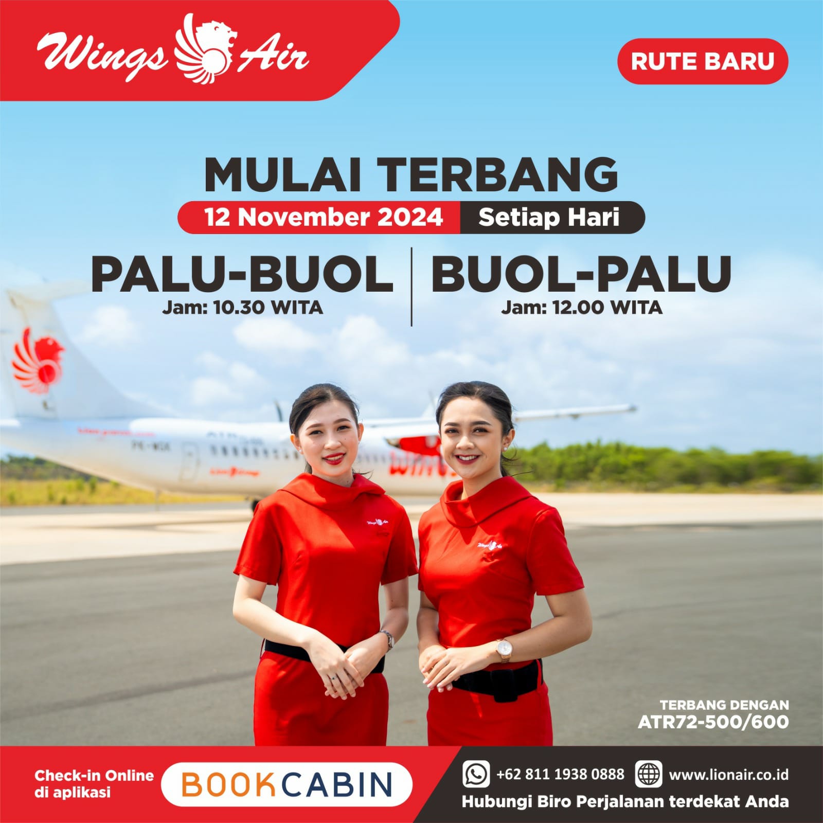 Wings Air Buka Rute Intra Sulawesi Tengah: Palu – Buol