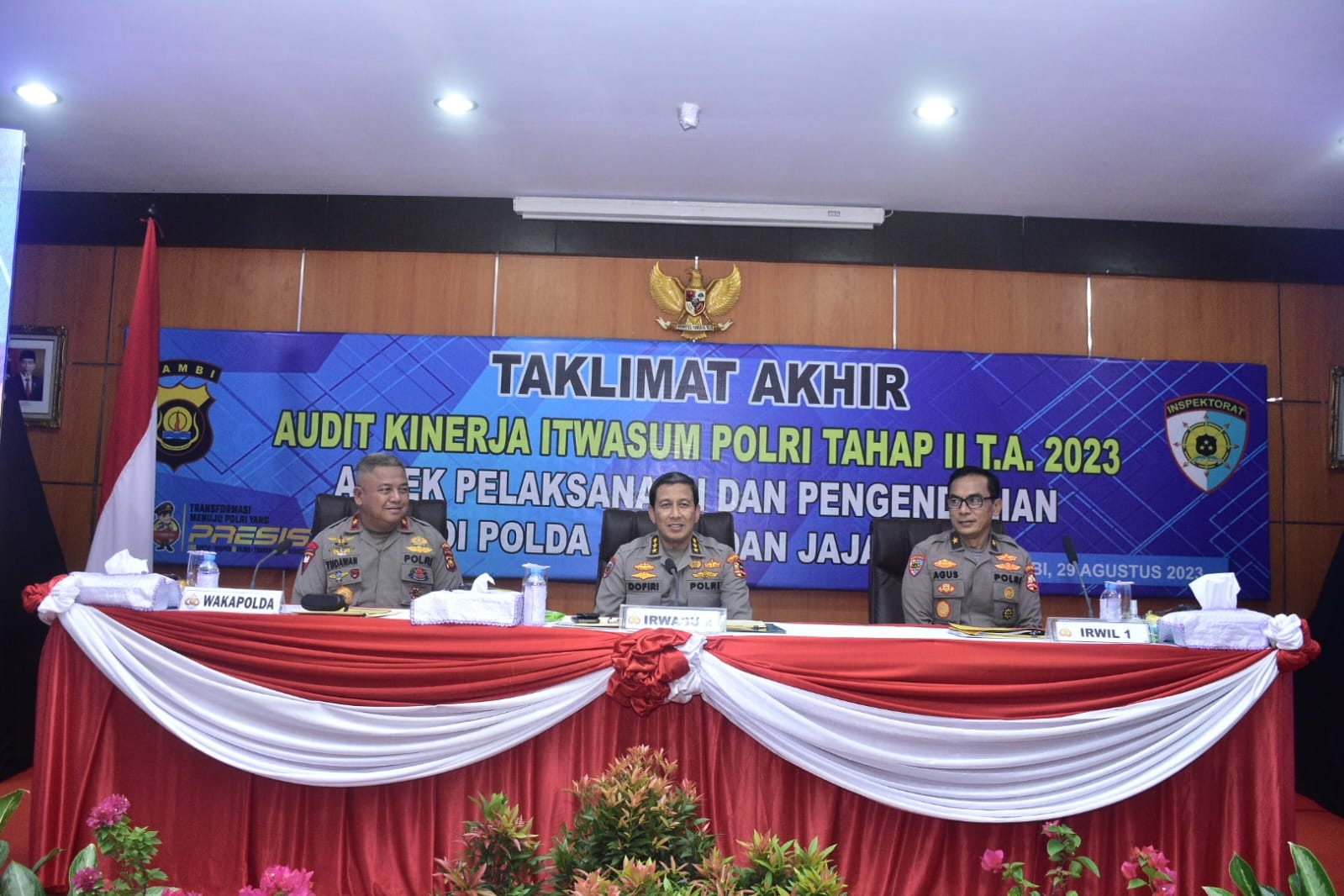 Irwasum Polri ke Jambi Pimpin Taklimat Akhir Audit Kinerja Itwasum Tahap II Polda Jambi 