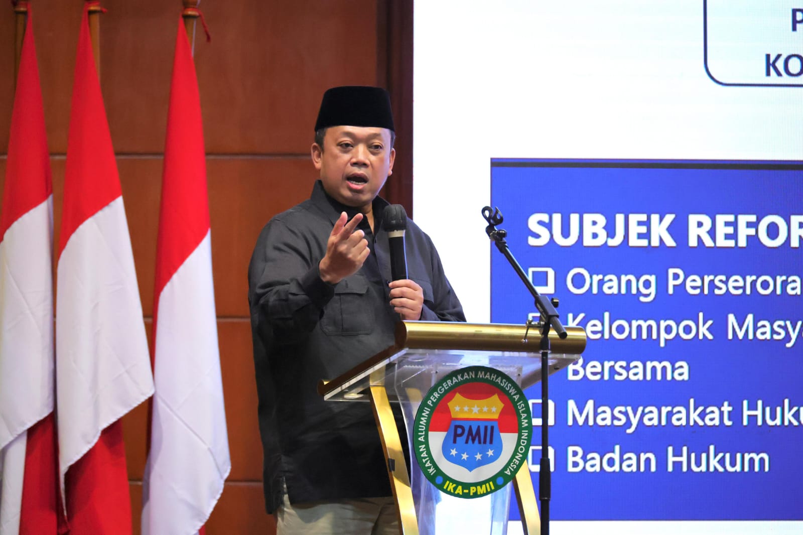 Menteri Nusron Ajak Alumni PMII Berperan dalam Mewujudkan Keadilan, Pemerataan, dan Kesinambungan Ekonomi