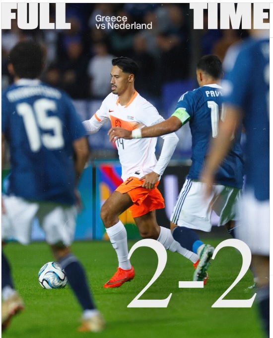 Sempat Tertinggal Dua Gol, Timnas Belanda Tampil Pantang Menyerah Imbangi Yunani 2-2