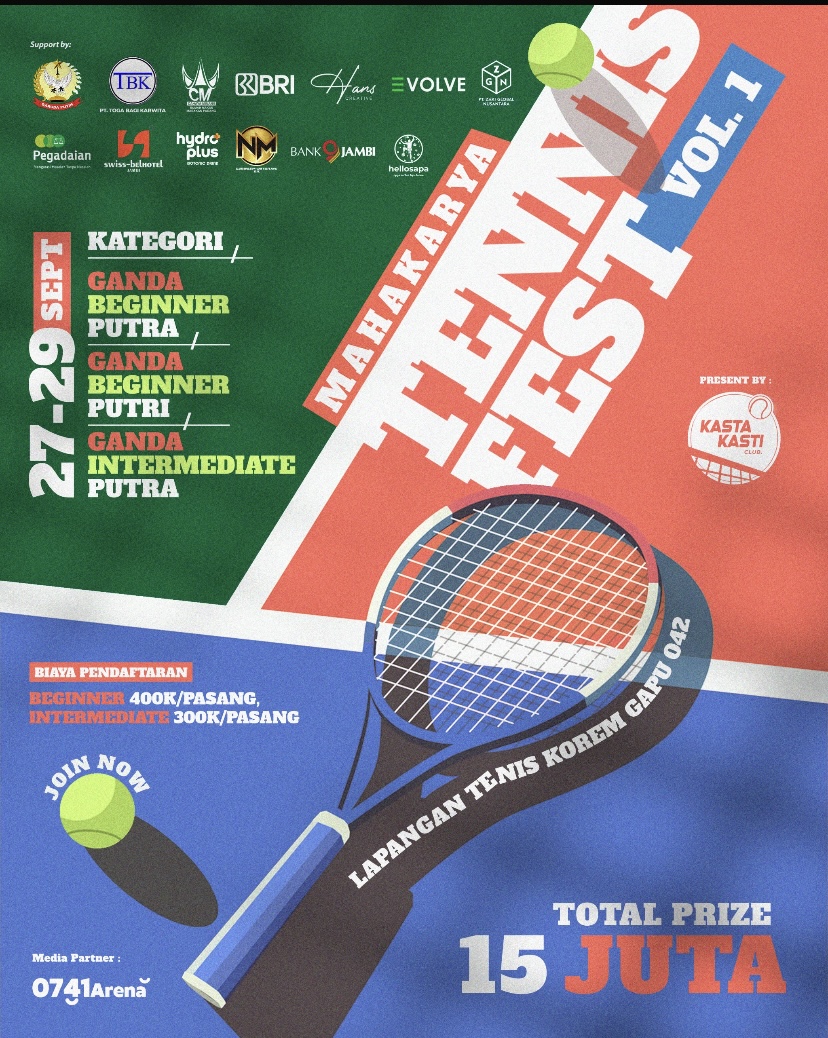 Bersiaplah! Mahakarya Tennis Fest Vol.1 Buka Pendaftaran, Tanding 27-29 September 2024