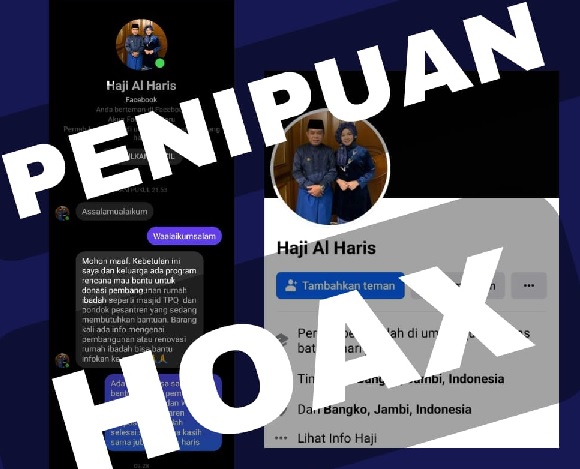 Hati-Hati Penipuan! Diskominfo Tegaskan Akun Facebook Mengatasnamakan Haji Al Haris Palsu