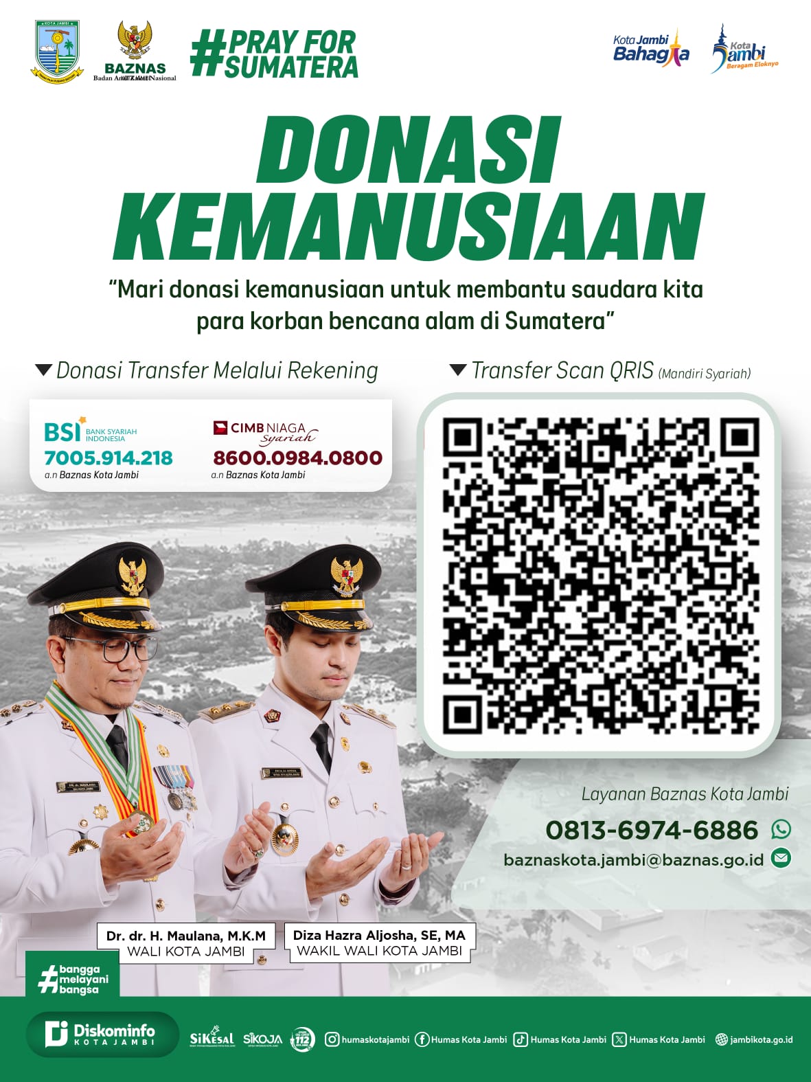 Pemkot Jambi Buka Penyaluran Donasi, Peduli Korban Bencana di Sumatera 