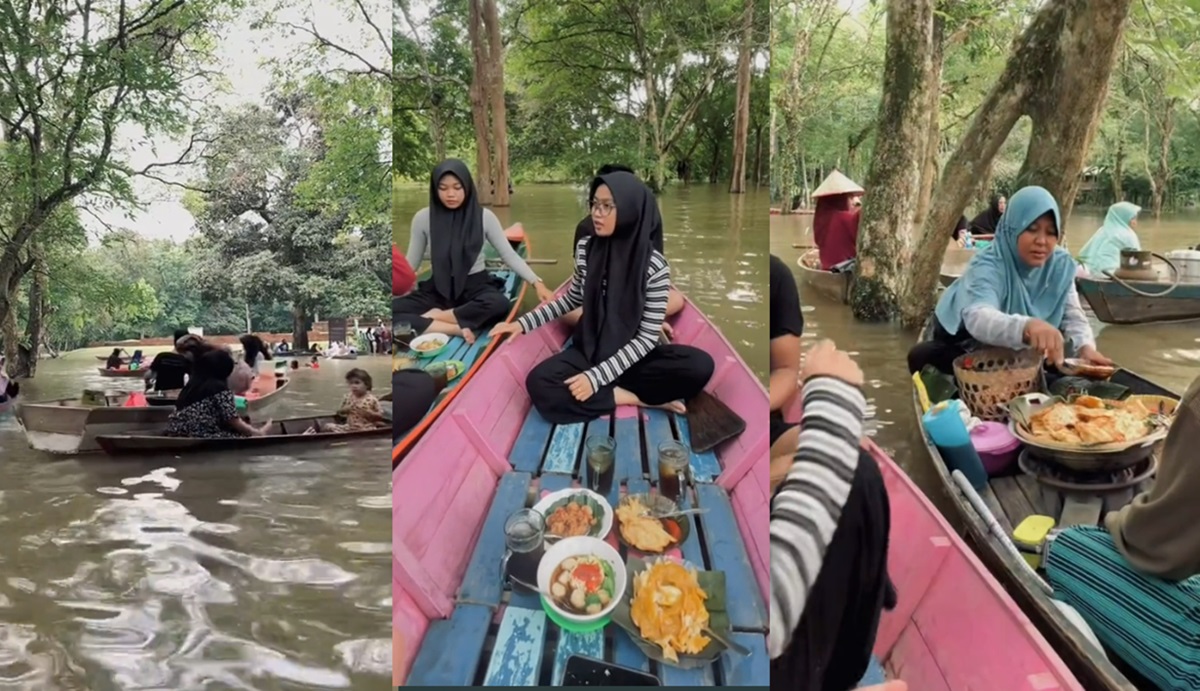 Viral Pasar Terapung di Candi Muaro Jambi Bisa Makan Cilok di Atas Perahu nan Estetik