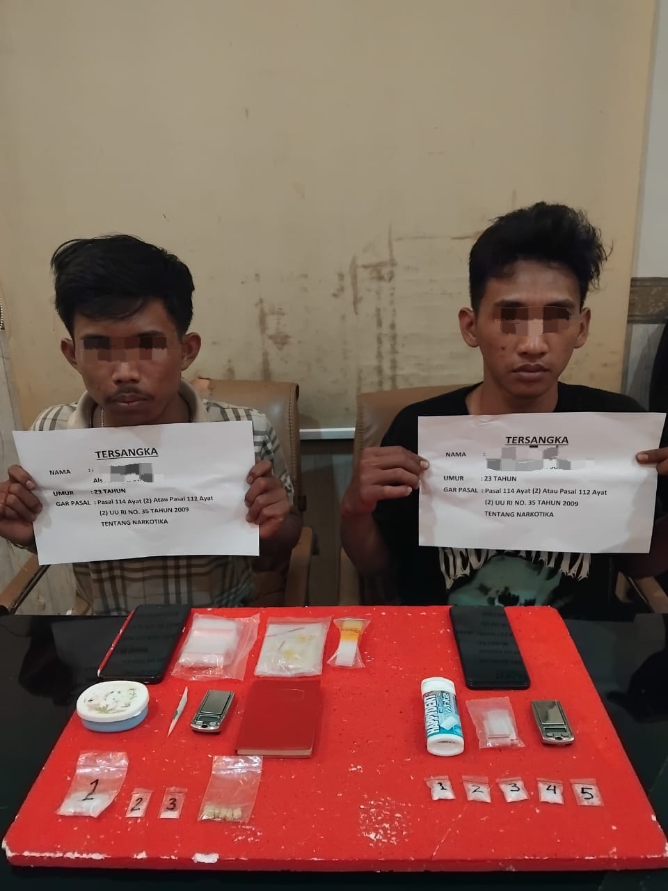 Dua Pemuda Diamankan Satresnarkoba Polresta Jambi, Petugas Temukan Sabu dan Ekstasi