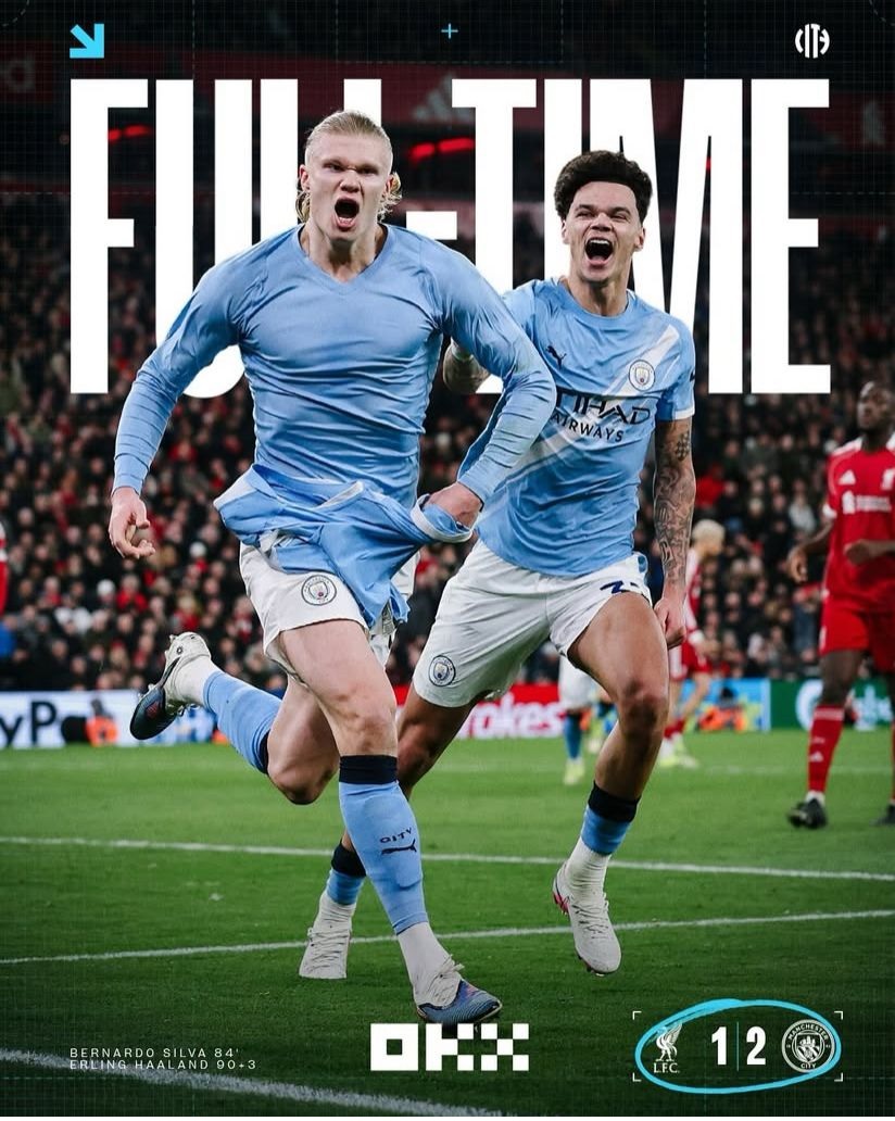 Man City Bungkam Liverpool 2-1, Tempel Ketat Arsenal