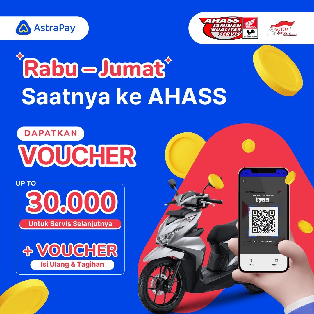 Lebih Hemat dan Praktis, Bayar Servis Sepeda Motor Honda Pakai AstraPay