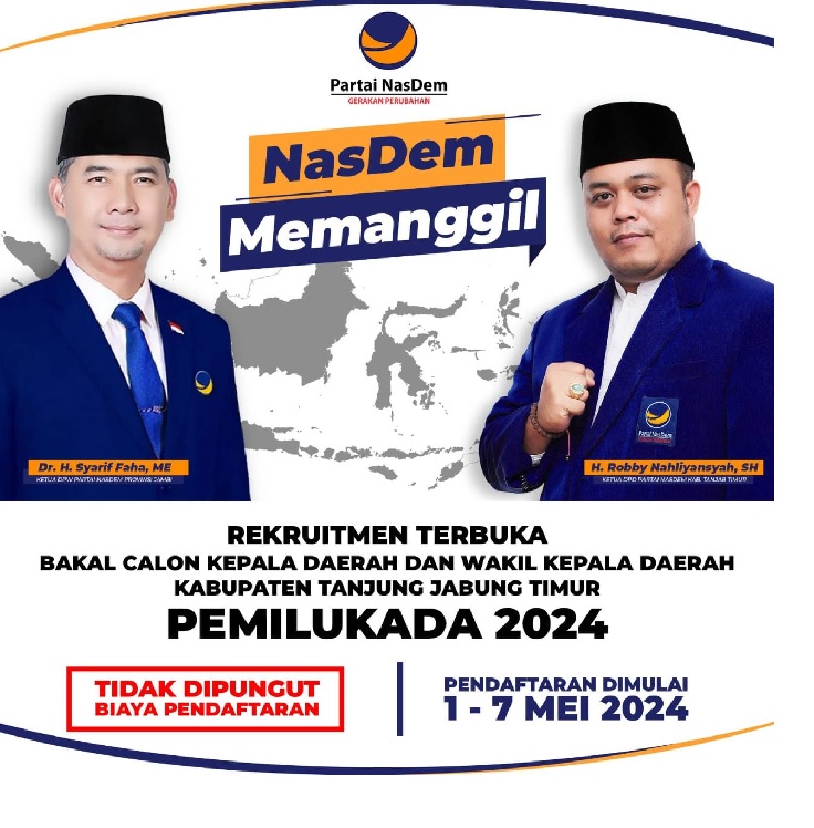 NasDem Tanjabtim Buka Penjaringan Bacakada Besok