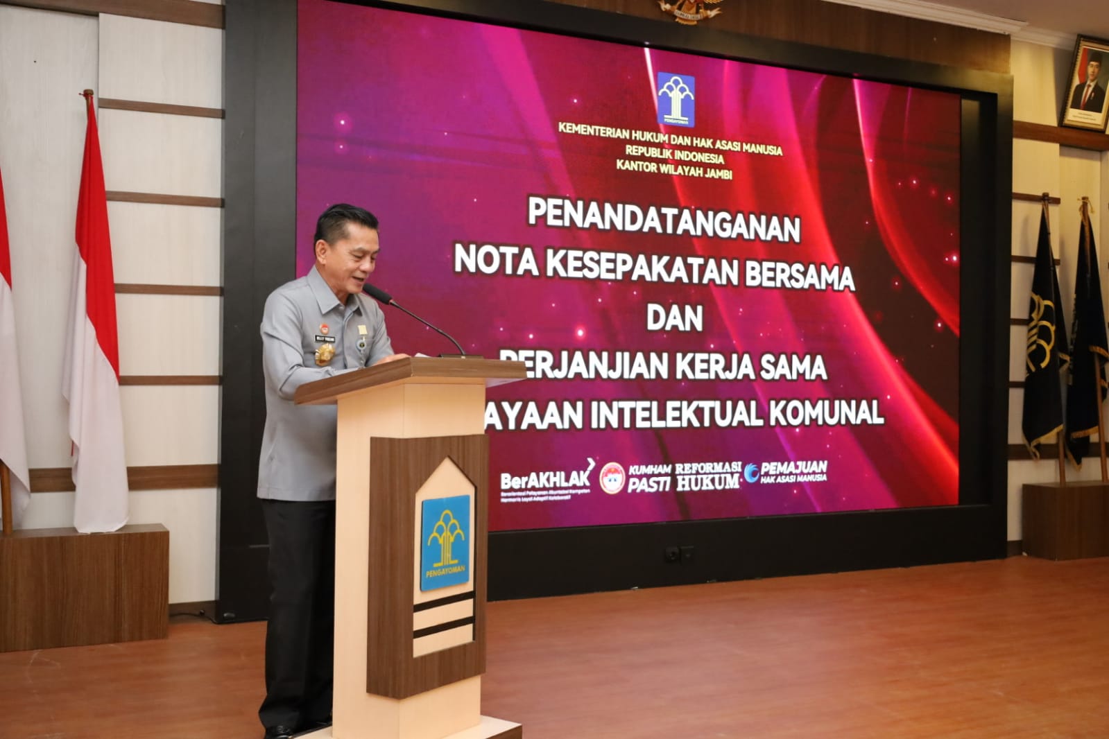 Lindungi Kekayaan Intelektual Komunal, Kanwil Kemenkumham Jambi dan Pemda Tanda Tangani Nota Kesepakatan Bersa