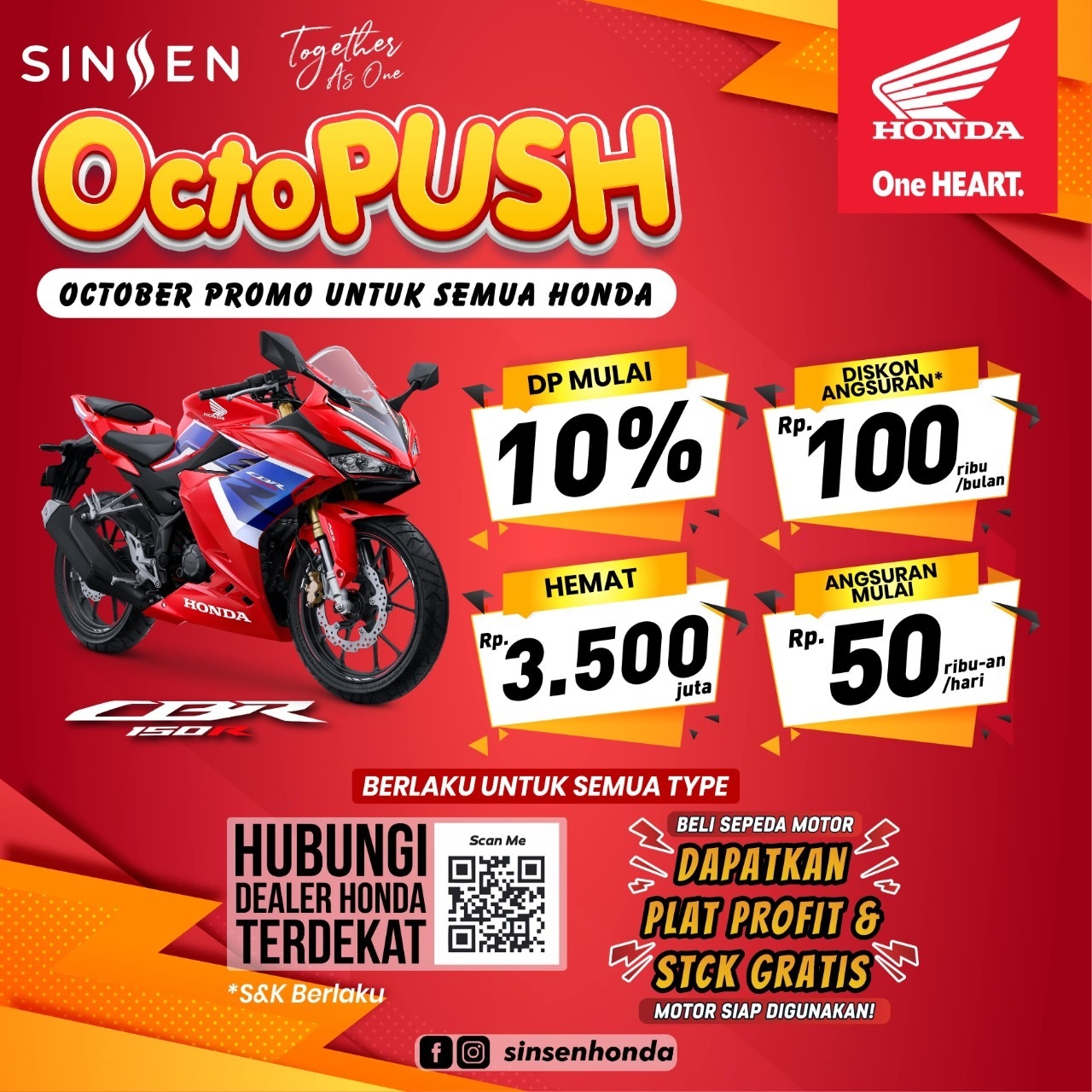 OCTOPUSH, October Promo Untuk Semua Motor Honda 