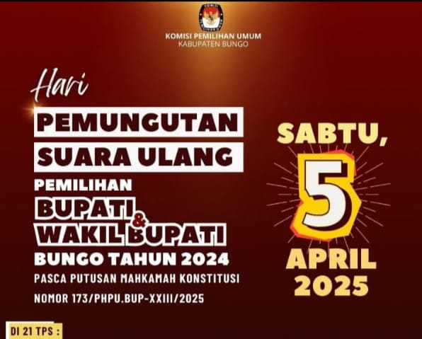 5 Apri 2025 Jadwal PSU 21 TPS di Pilkada Bungo