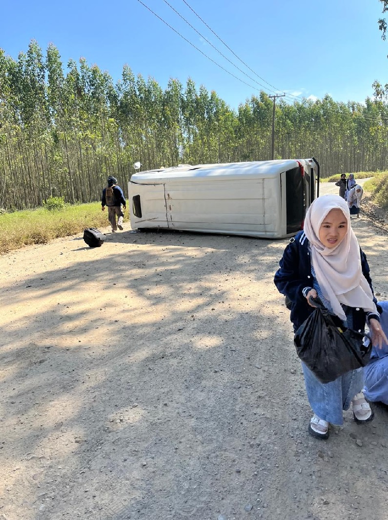 Rombongan Pembatik Kualatungkal Kecelakaan Tunggal, Satu Meninggal