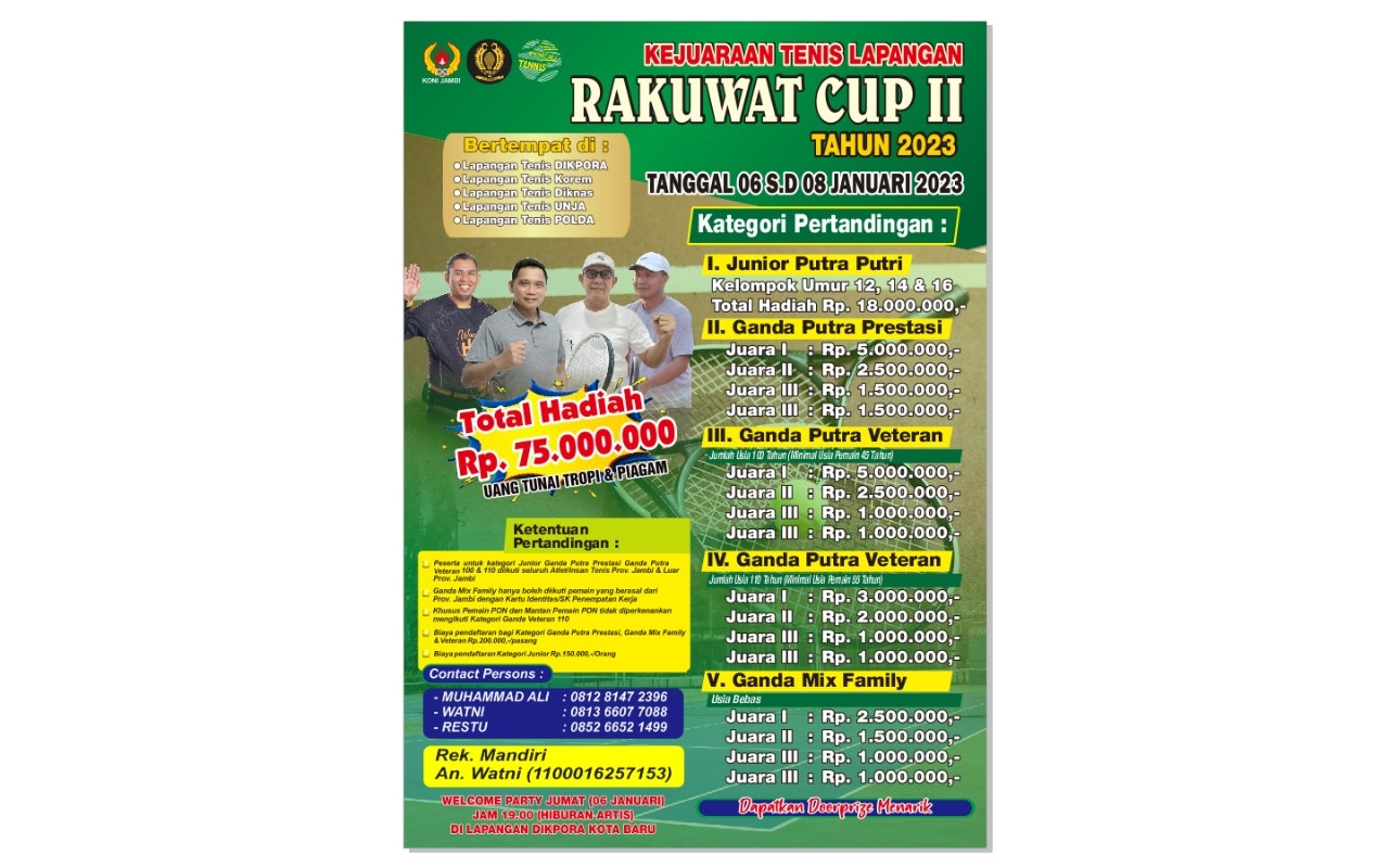 Rakuwat Cup II Tahun 2023 Perebutkan Total Hadiah Puluhan Juta Rupiah