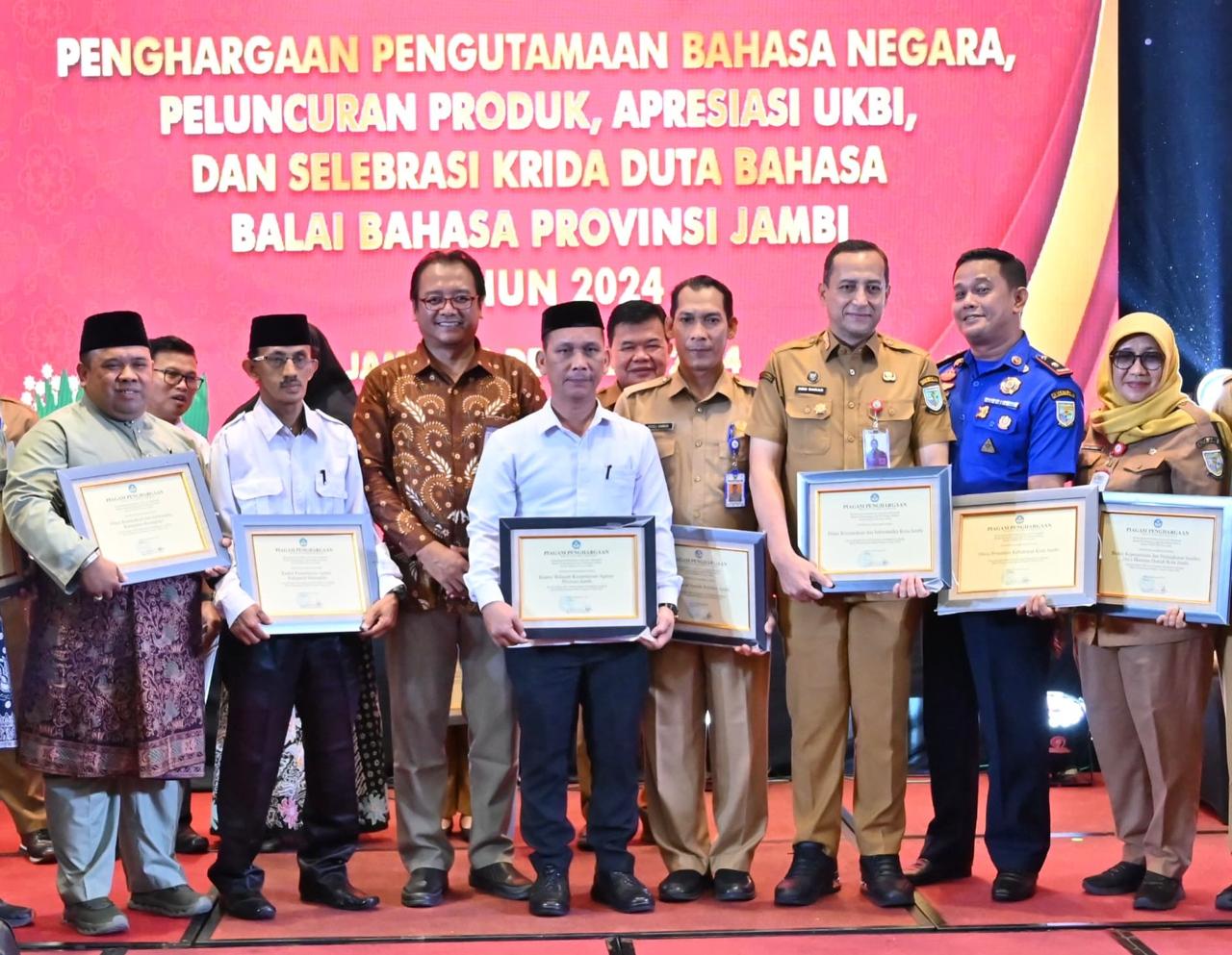 Aktif Utamakan Bahasa Negara,Perangkat Daerah Pemkot Jambi Borong Penghargaan Dari Balai Bahasa Provinsi Jambi