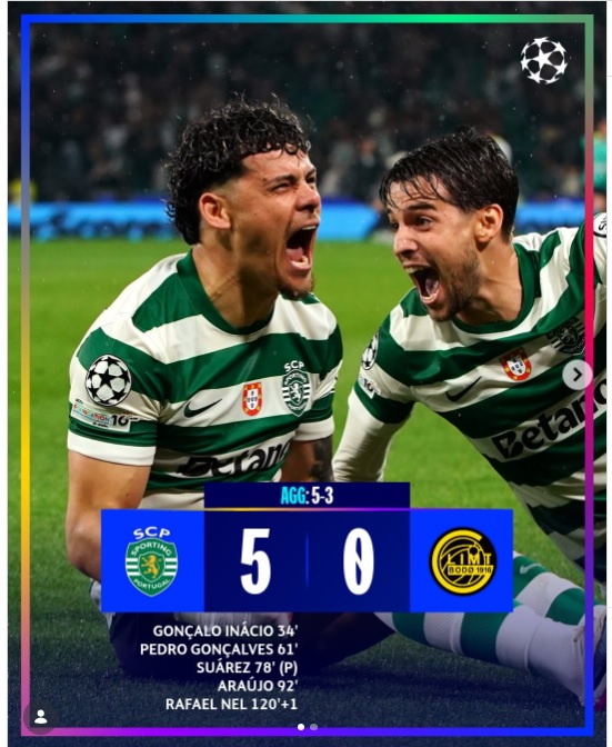 Bantai Bodo/Glimt 5-0, Sporting CP Tembus Babak Perempat Final 