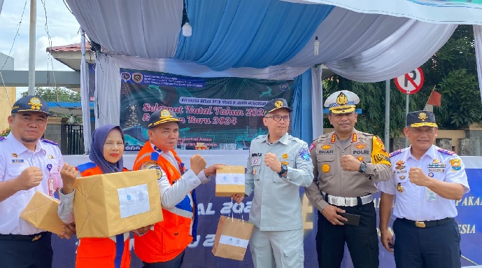 Dukung Pengamanan Nataru, PT Jasa Raharja Jambi Salurkan Logistic di Pos Pam Nataru Kota Jambi