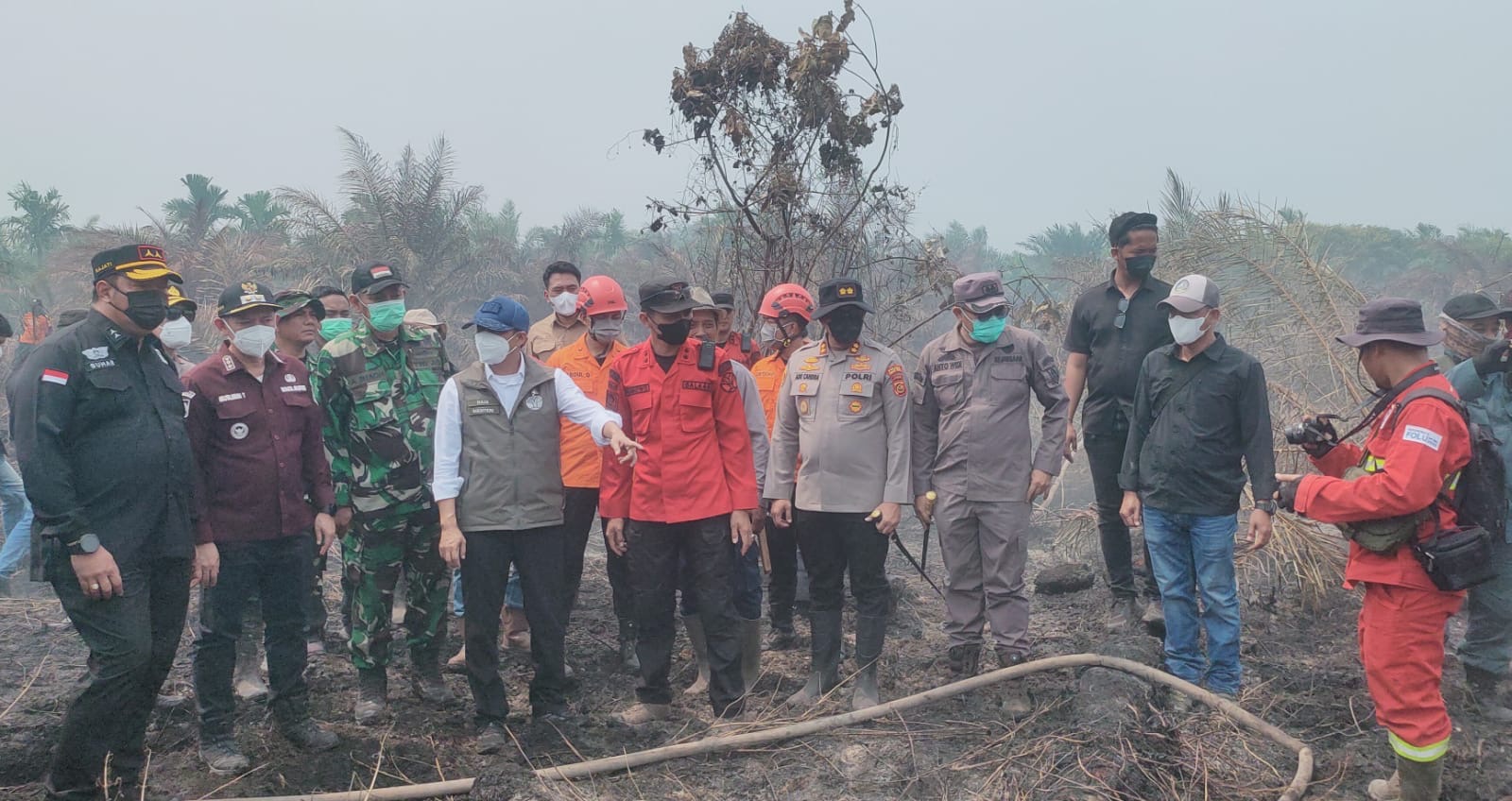Menteri Kehutanan Turun Gunung, Pantau Langsung Karhutla Gambut di Tanjabtim