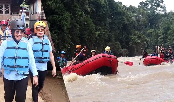 Plt Kajati Jambi Puas Arung Jeram di Merangin, Enen Saribanon: Geopark Merangin-Jambi Punyo Kito Luar Biasa