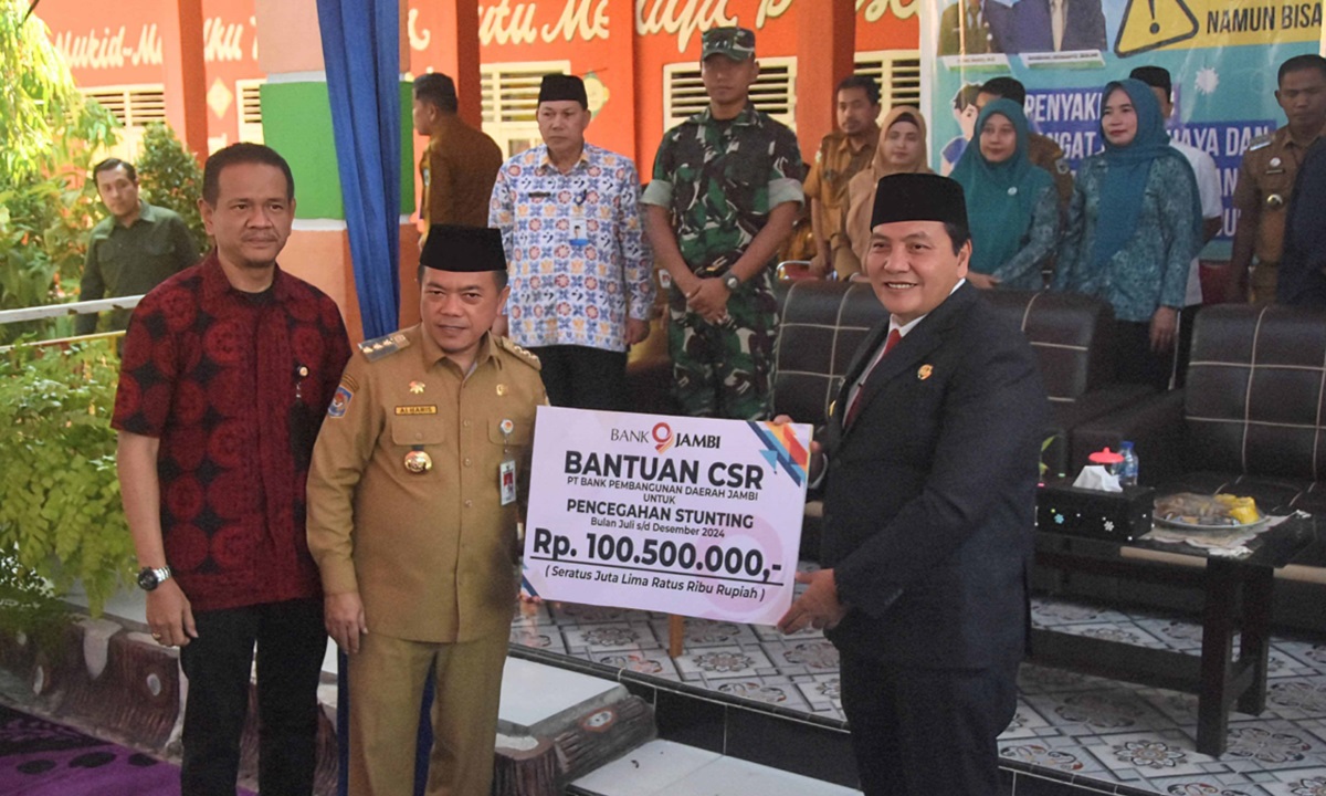 Bank Jambi Serahkan CSR Pencegahan Stunting Senilai Rp 100 Jutaan untuk Kabupaten Sarolangun