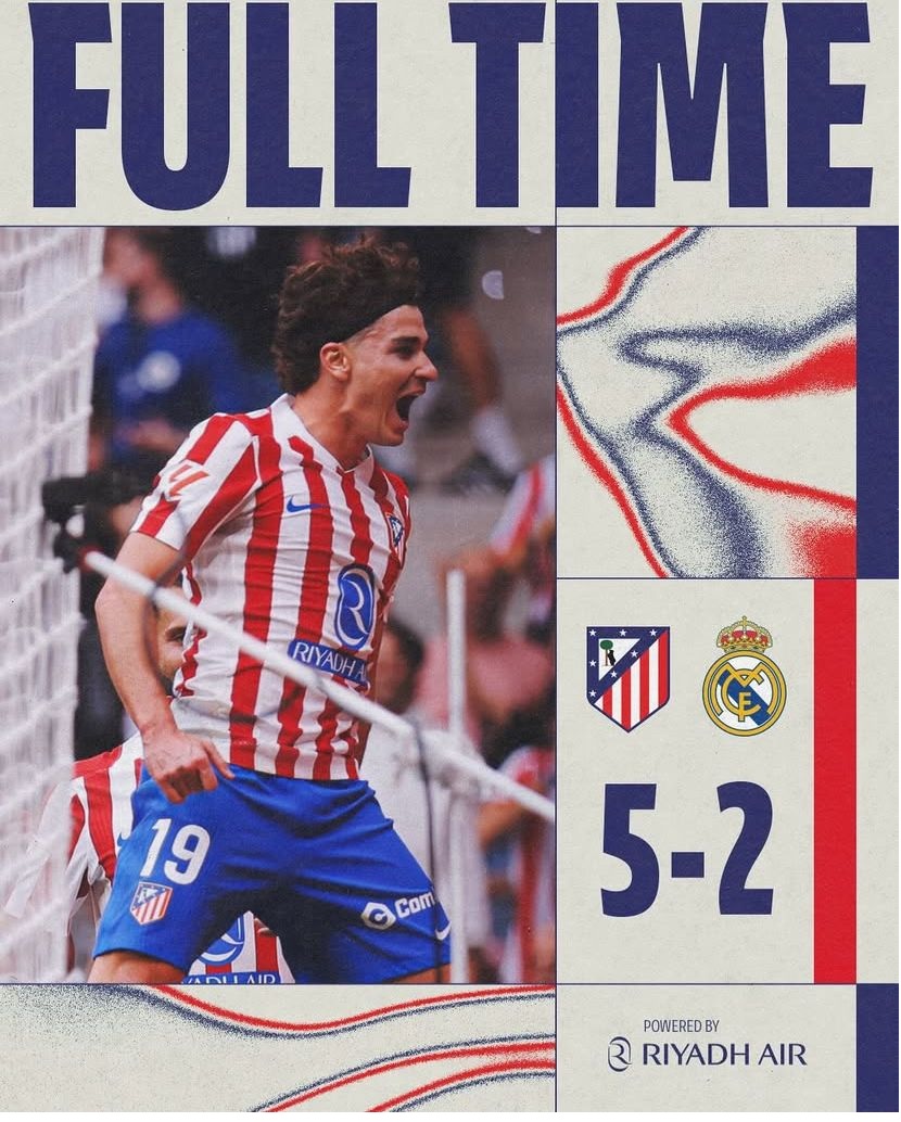  Atletico Madrid Hajar Real Madrid 5-2