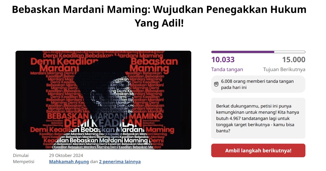 Tanda Tangan Membludak! 10.000 Orang Serukan Keadilan untuk Mardani Maming!