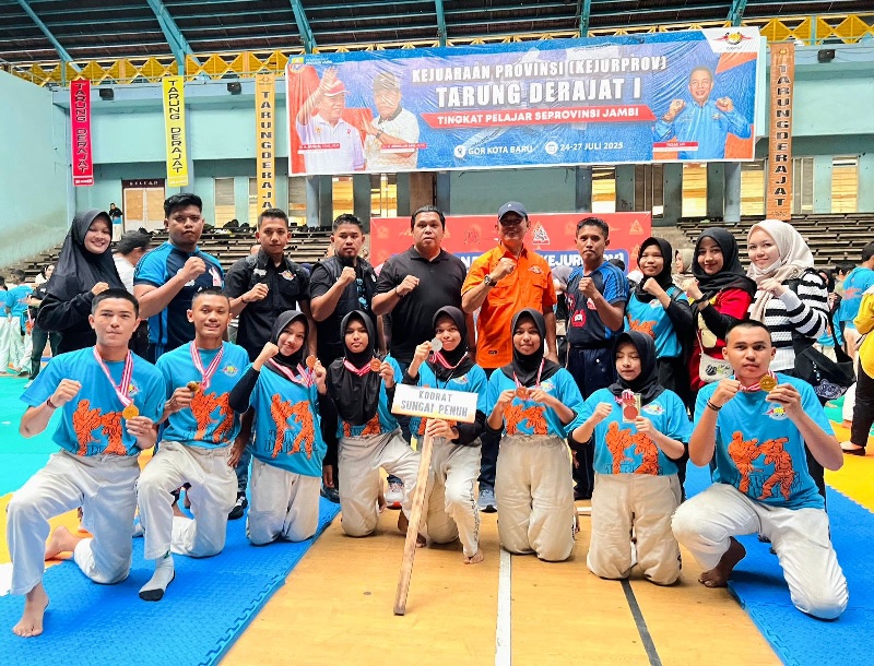 Atlet Kodrat Sungai Penuh Boyong 8 Medali Kejuaraan Tarung Derajat I Tingkat Pelajar se-Provinsi Jambi