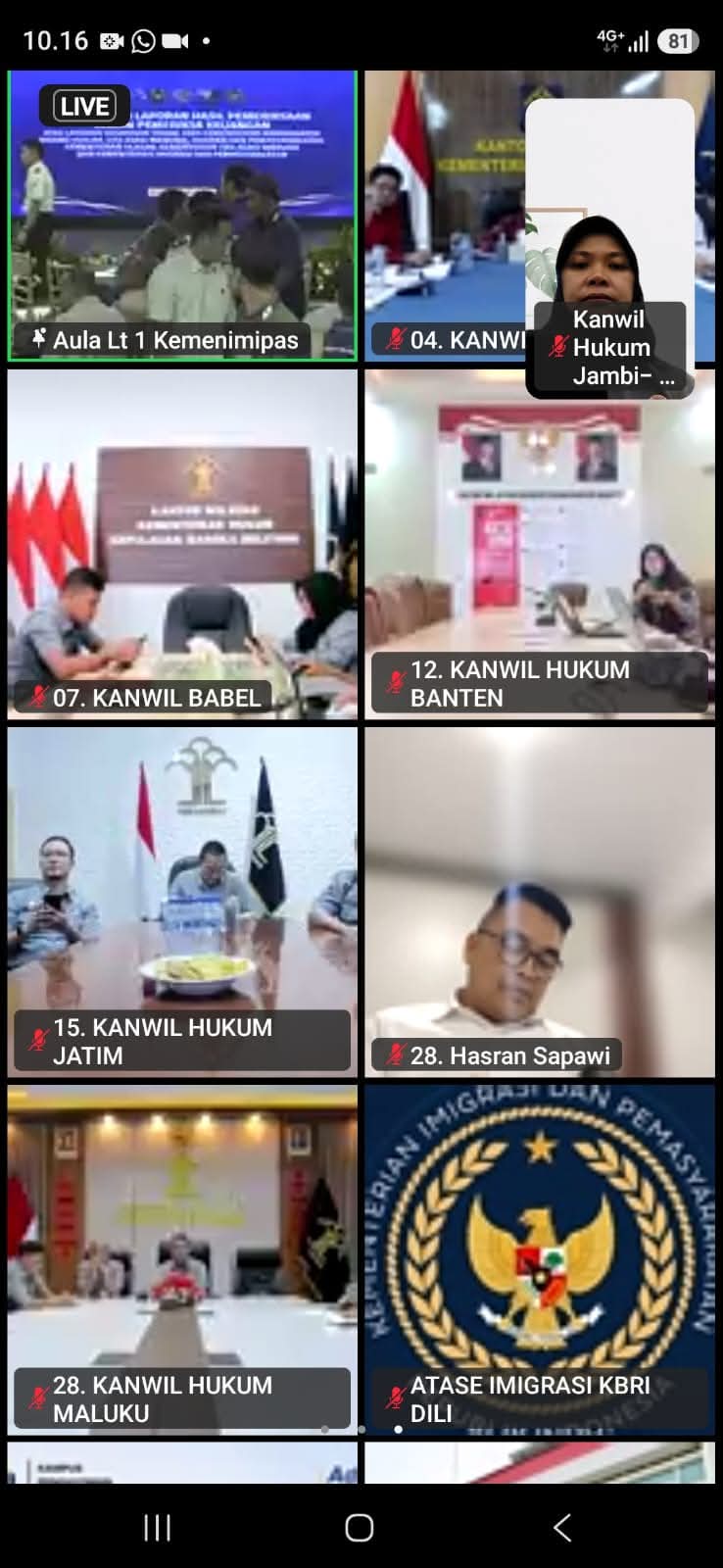 Perkuat Akuntabilitas, Kanwil Kemenkum Jambi Ikuti Penyerahan LHP BPK RI atas Laporan Keuangan Tahun 2025