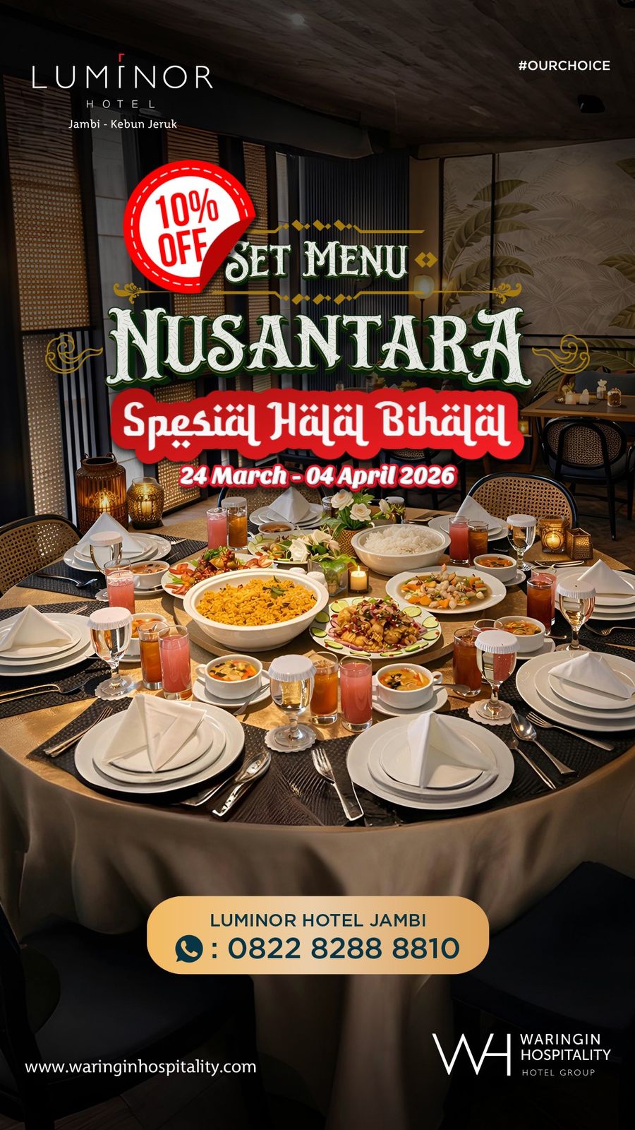 Luminor Hotel Jambi Hadirkan Promo 'Set Menu Nusantara Spesial Halal Bihalal' dengan Diskon Menarik