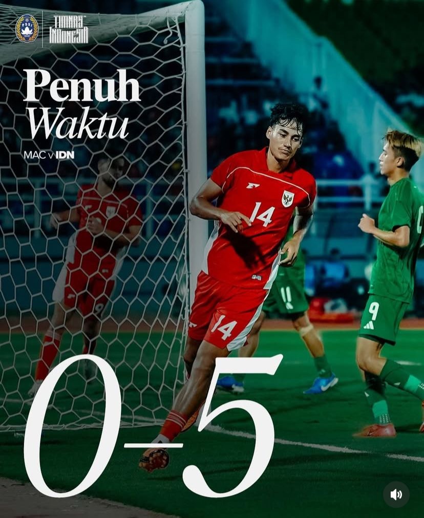 Kualifikasi Piala Asia U-23, Indonesia Gelontor Gawang Makau 5-0 