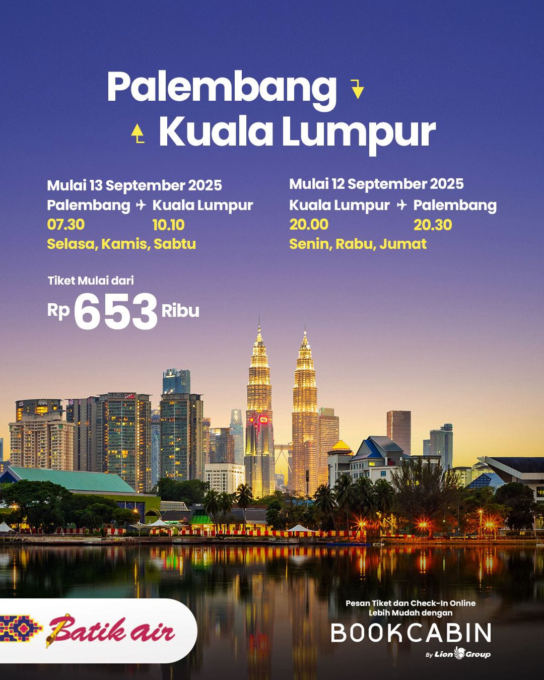 Terbang ke Kuala Lumpur Semakin Dekat, Langsung dari Palembang