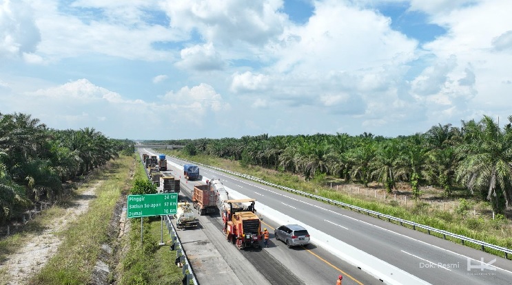 Jalan Tol Trans Sumatera Siap Digunakan Pemudik, Pekerjaan Jalan Berlobang Kelar H-10