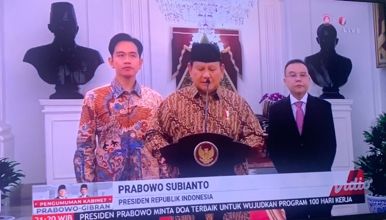 Presiden Prabowo Umumkan Nama-Nama Menteri Kabinet Merah Putih, Berikut Daftarnya