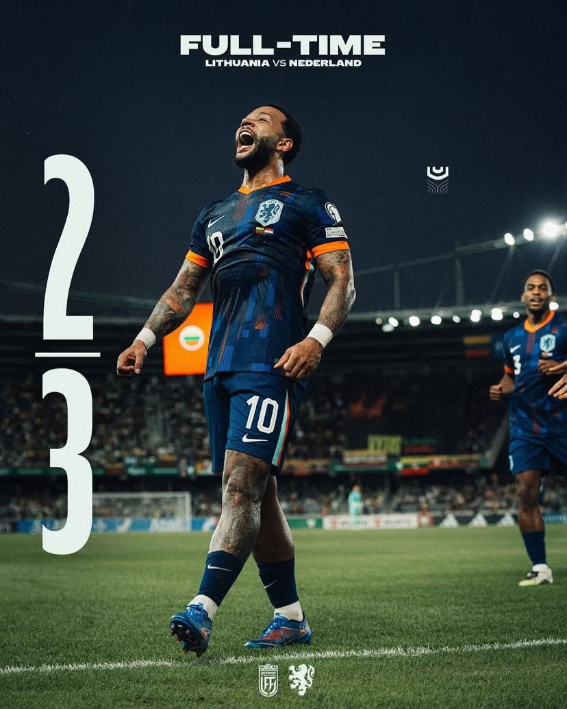 Belanda Hajar Lithuania 3-2, Memphis Depay Cetak 2 Gol