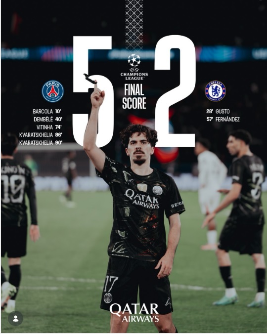 Babak 16 Besar Liga Champions, PSG Bantai Chelsea 5-2