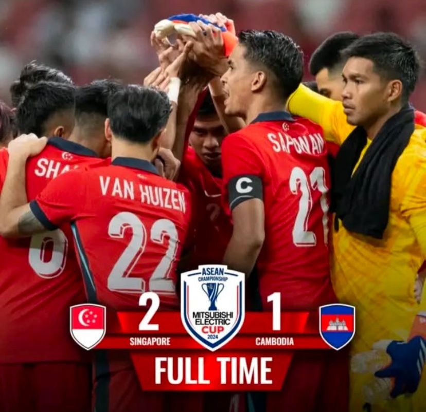 Singapura Tancap Gas! Sikat Kamboja 2-1 di Laga Perdana ASEAN Cup 2024