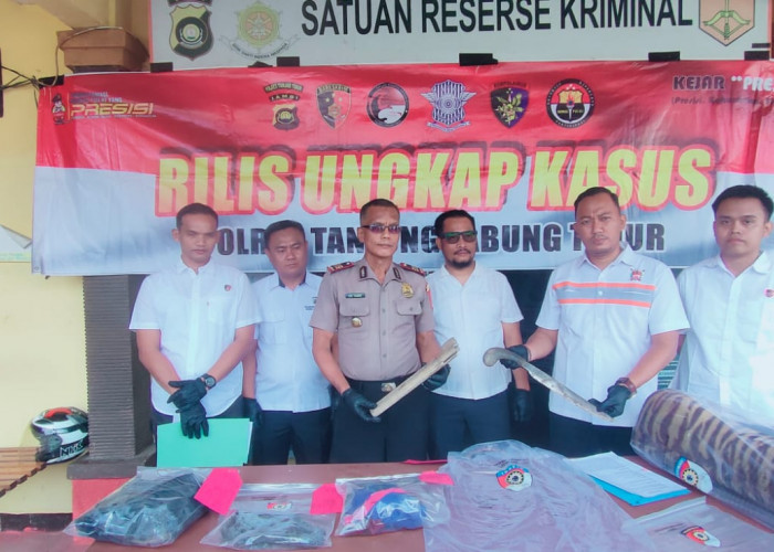 Polres Tanjabtim Konferensi Pers Pembunuhan di Mencolok, Begini Kronologinya