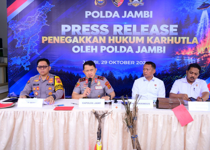 Polda Jambi Ungkap 19 Kasus Karhutla, 16 Tersangka dan 112 Hektare Lebih Lahan Terbakar