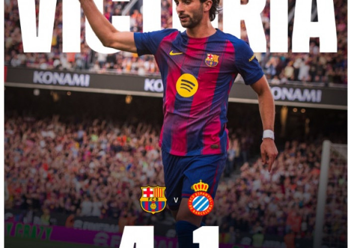 Bantai Espanyol 4-1, Barcelona Kokoh di Puncak Klasemen