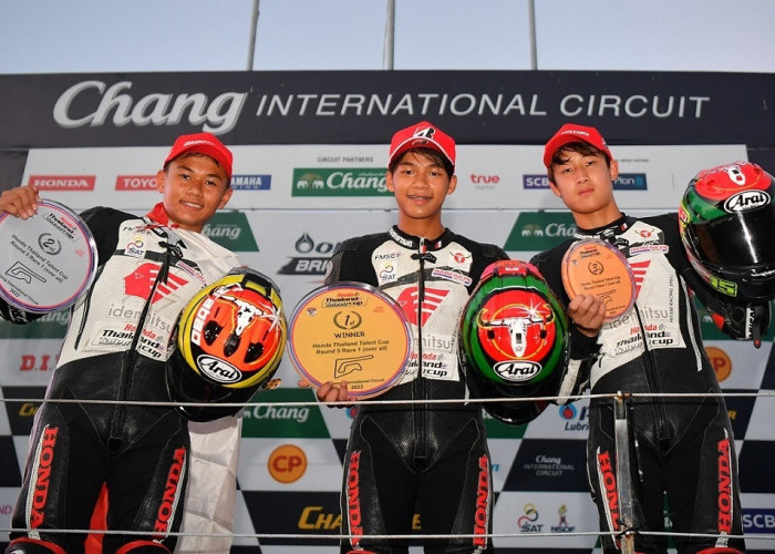  Makin Kompetitif, Pebalap Binaan Astra Honda Raih Podium Thailand Talent Cup 