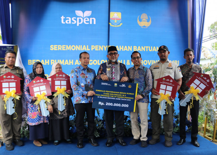 Penyerahan Bantuan Bedah Rumah ASN Golongan I & II Provinsi Jambi Program TJSL PT. Taspen (Persero) Tahun 2024