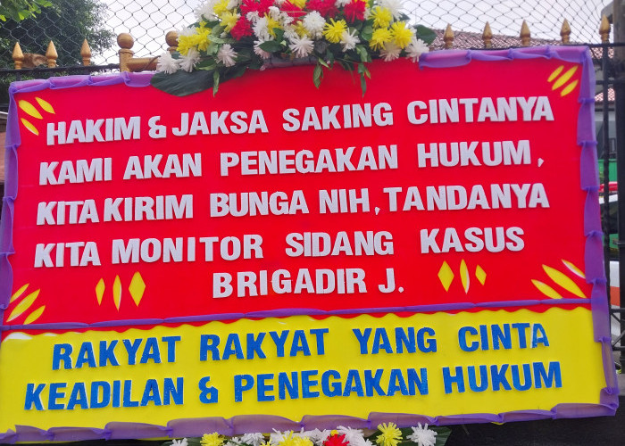 Sidang Ferdy Sambo di PN Jakarta,  Ada Karangan Bunga Bentuk Dukungan