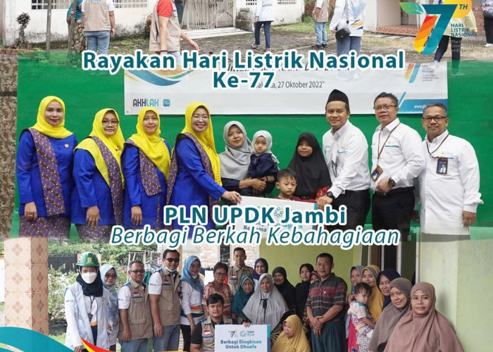 Peringati Hari Listrik Nasional, PLN UPDK Jambi Gelontorkan Rp 77 Juta untuk Yatim dan Dhuafa