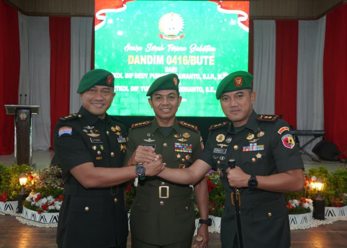 Danrem 042/Gapu Pimpin Sertijab Dandim 0416/Bute, Tekankan perkuat kemanunggalan TNI dengan Rakyat