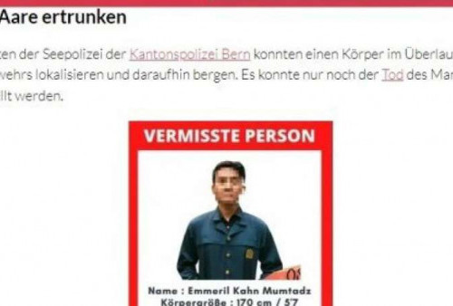 Media Lokal Swiss Ikut Memberitakan Penemuan Jenazah Eril  