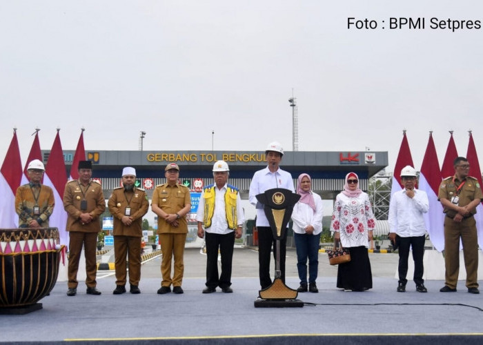  Diresmikan Presiden Jokowi, Jalan Tol Taba Penanjung-Bengkulu Tingkatkan Daya Saing Kota Bengkulu