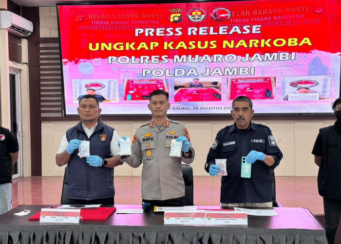 Polres Muaro Jambi Bongkar Dua Kasus Narkotika, Amankan 26,11 Gram Sabu
